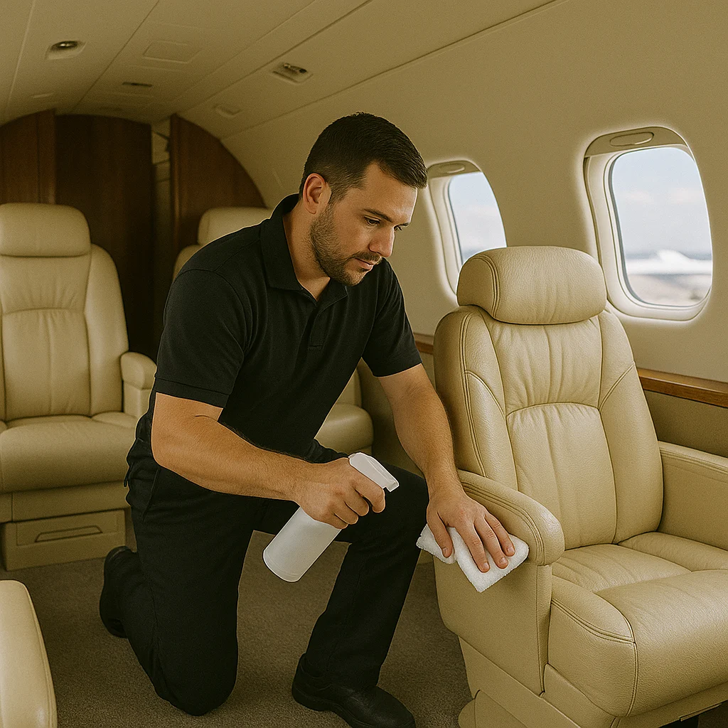 Aircraft leather restoration