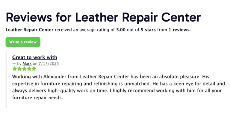 leather repair center review