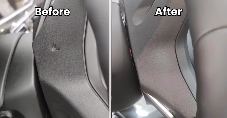 Steering wheel plastic damage repair and restoration